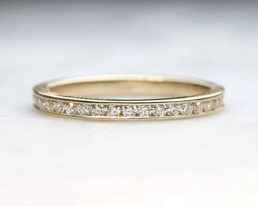 14K DIAMOND FULL ETERNITY CHANNEL BAND