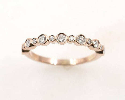 14K 0.27CT DIAMOND BEZEL BAND