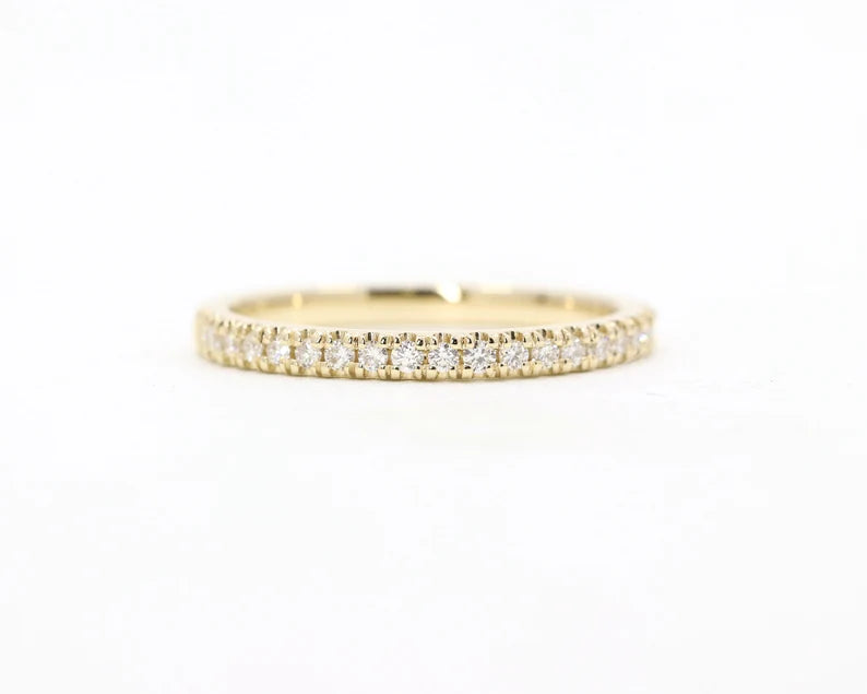 14K 0.25CT DIAMOND HALF ETERNITY 2MM BAND