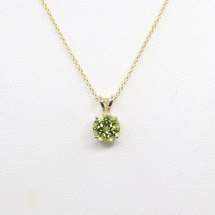 14K 1.3CT PERIDOT SOLITAIRE NECKLACE