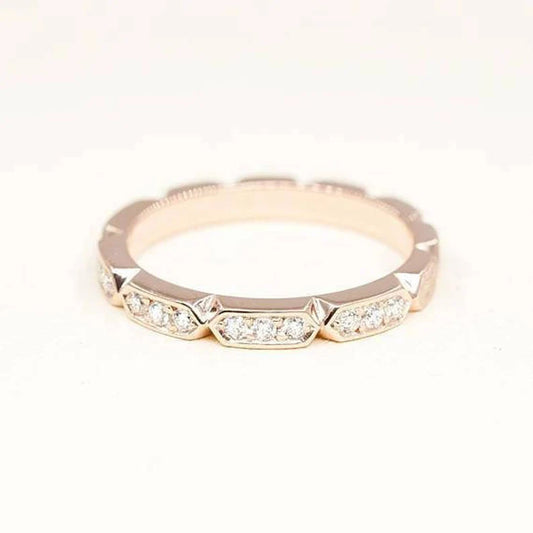 14K 0.24CT DIAMOND EDGE PATTERN ART DECO BAND