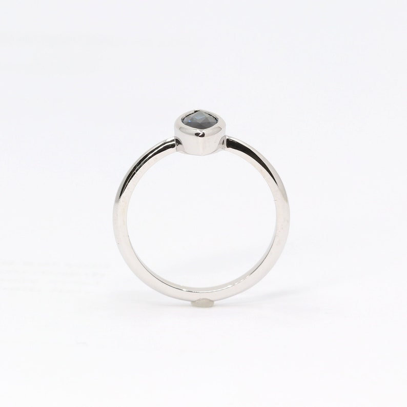 14K MARQUISE SAPPHIRE BEZEL SOLITAIRE RING