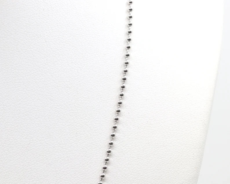 14K 2MM BEADED CHAIN NECKLACE