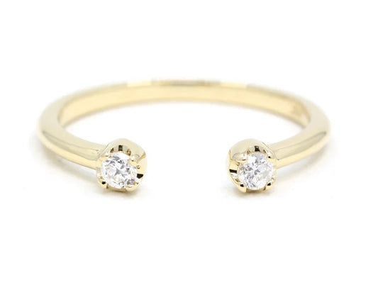 14K 2 DIAMOND OPEN BAND