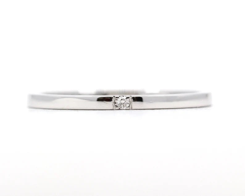 14K 1 DIAMOND SQUARED EDGE 1.5MM BAND