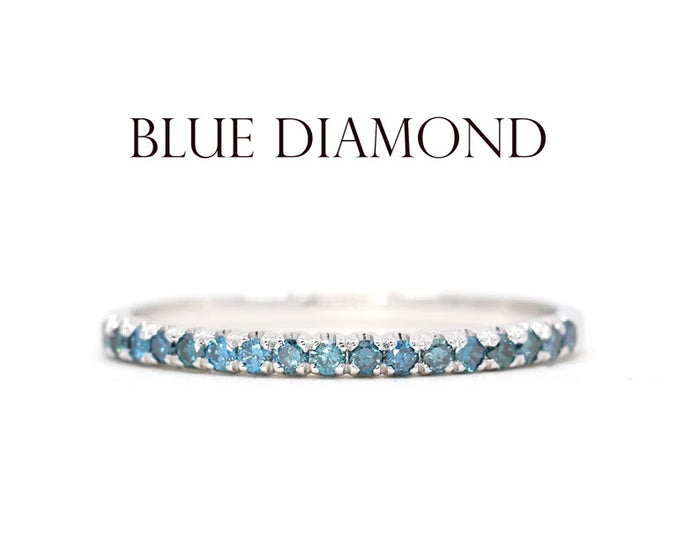 14K BLUE DIAMOND HALF ETERNITY BAND