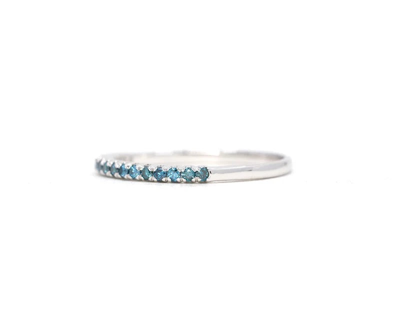 14K BLUE DIAMOND HALF ETERNITY BAND