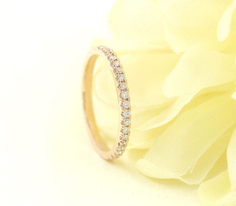 14K 0.21CT DIAMOND HALF ETERNITY 1.8MM BAND