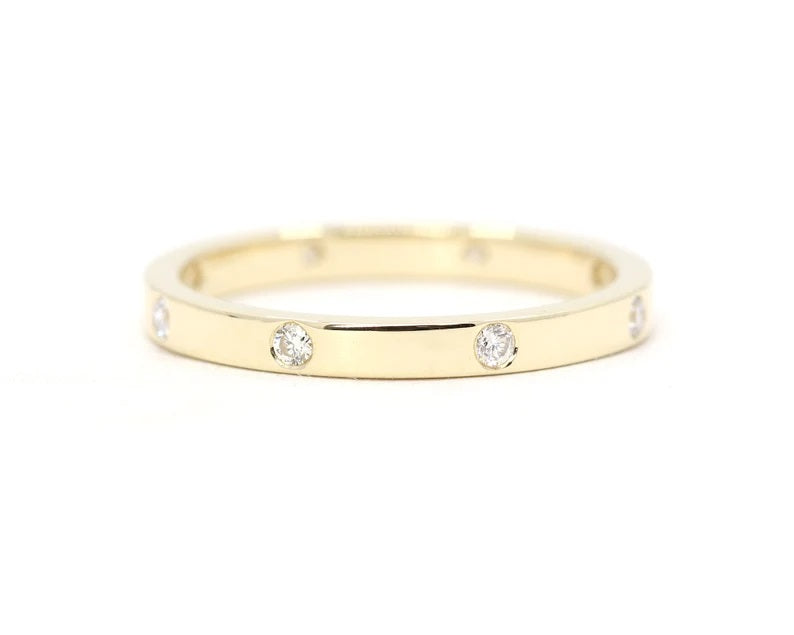 14K 8 DIAMOND BEZEL BAND