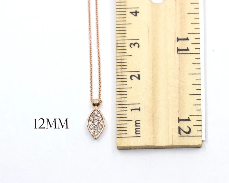 14K DIAMOND LEAF NECKLACE