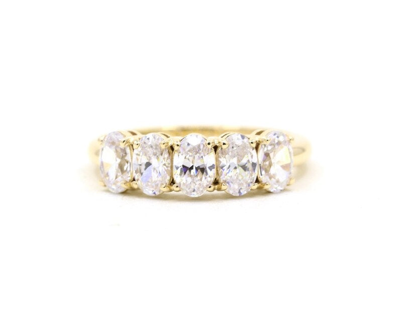 14K OVAL SWAROVSKI CZ BAND