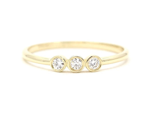 14K 0.10CT DIAMOND BEZEL BAND