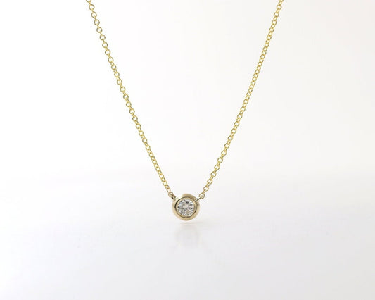 14K 0.08CT DIAMOND BEZEL NECKLACE