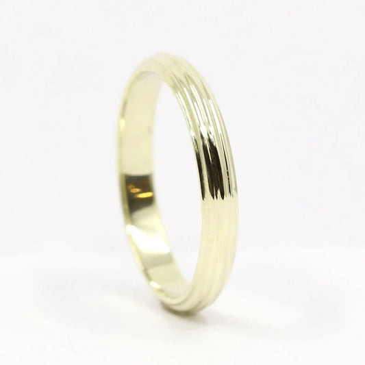 14K 3MM VERTICAL STRIPE BAND