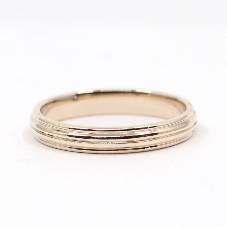 14K 3MM THREE DIMENSIONAL BAND