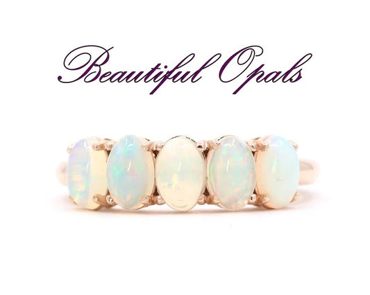 14K 5 OVAL OPAL BAND