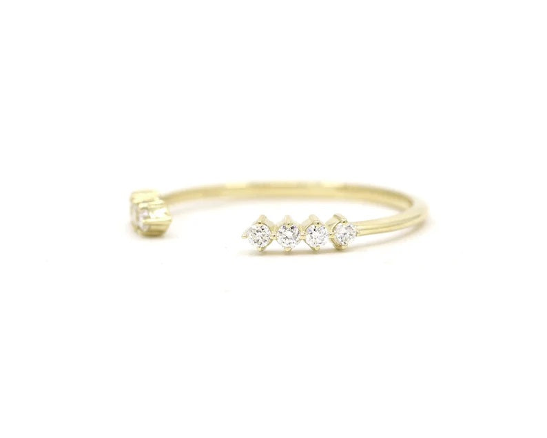 14K 8 DIAMOND OPEN BAND