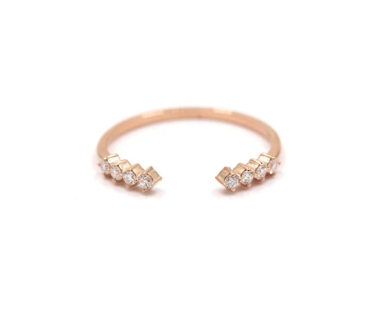 14K 8 DIAMOND OPEN BAND