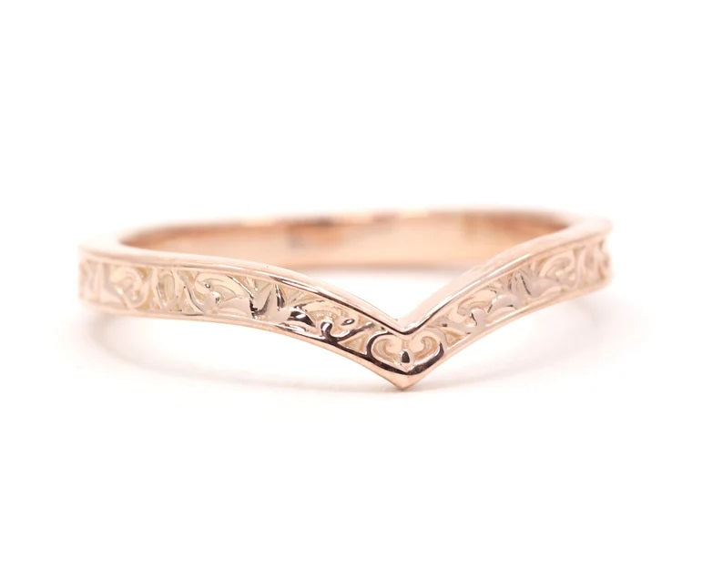 14K VINTAGE CHEVRON BAND