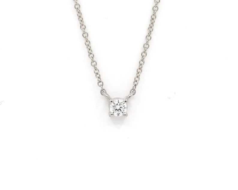 14K 0.05CT DIAMOND SOLITAIRE NECKLACE