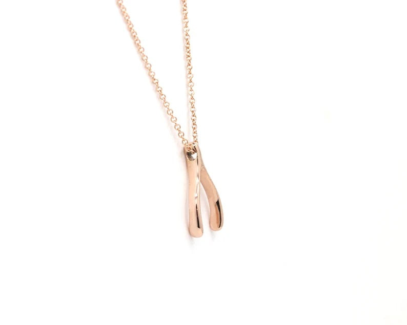 14K WISHBONE NECKLACE