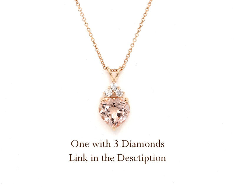 14K HEART MORGANITE SOLITAIRE NECKLACE