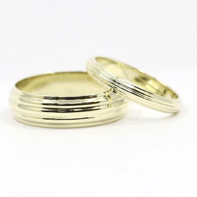 14K 3MM VERTICAL STRIPE BAND