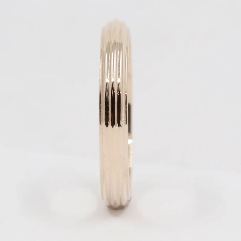 14K 3MM VERTICAL STRIPE BAND