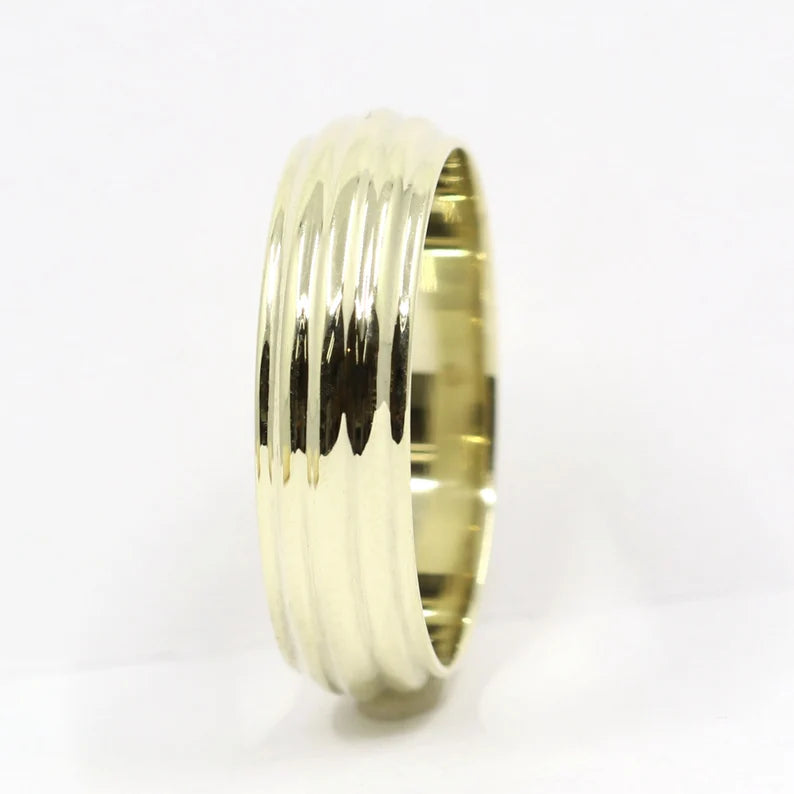 14K VERTICAL STRIPE BAND