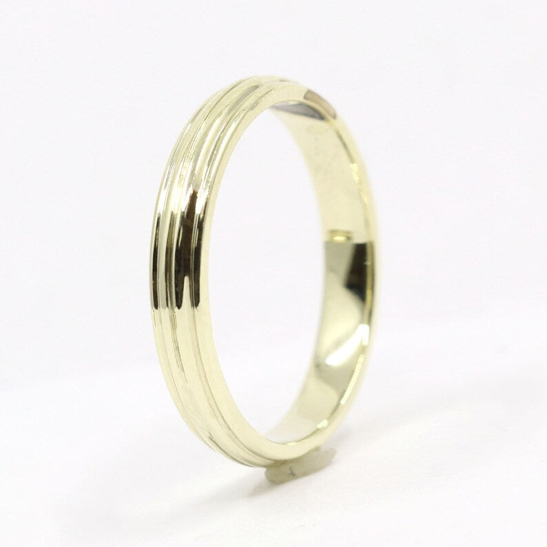 14K 3MM THREE DIMENSIONAL BAND