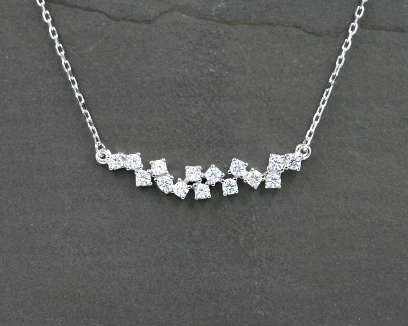 14K DIAMOND ZIGZAG NECKLACE