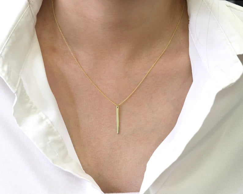 14K BAR NECKLACE