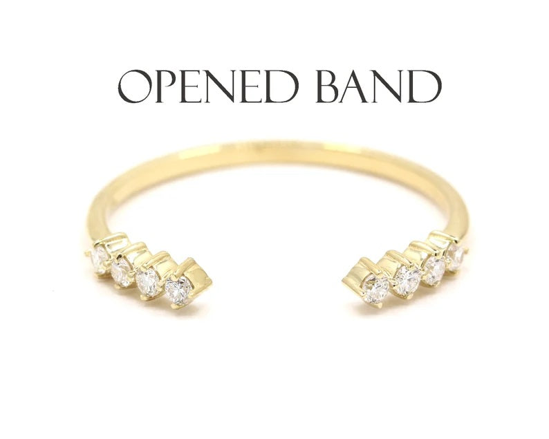 14K 8 DIAMOND OPEN BAND