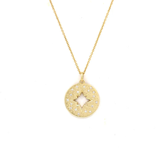 14K DIAMOND STARBURST NECKLACE