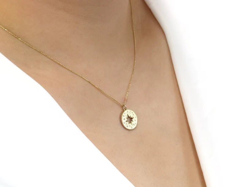 14K DIAMOND STARBURST NECKLACE