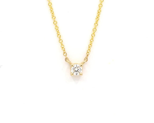 14K 0.05CT DIAMOND SOLITAIRE NECKLACE