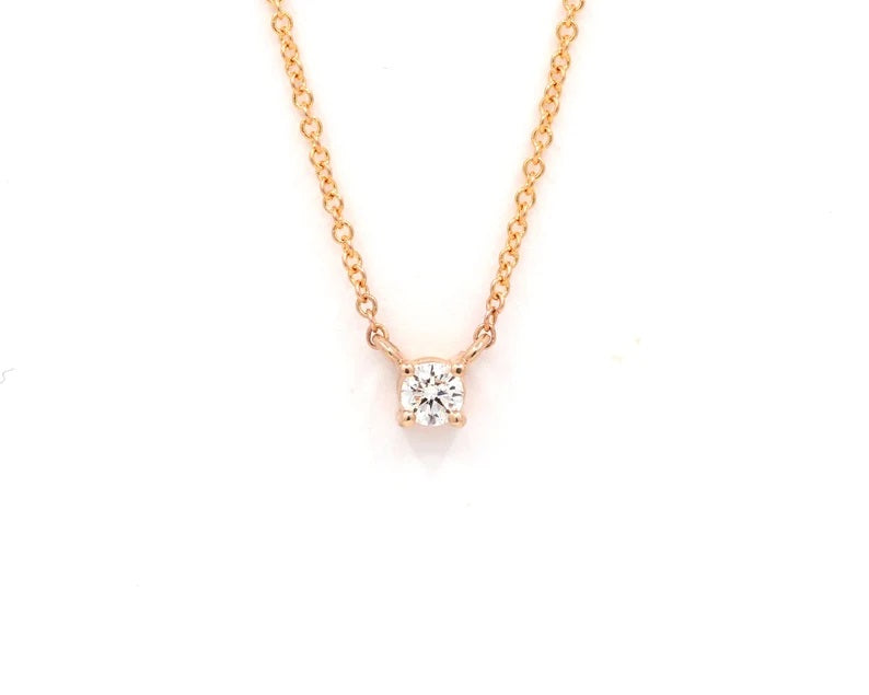 14K 0.05CT DIAMOND SOLITAIRE NECKLACE