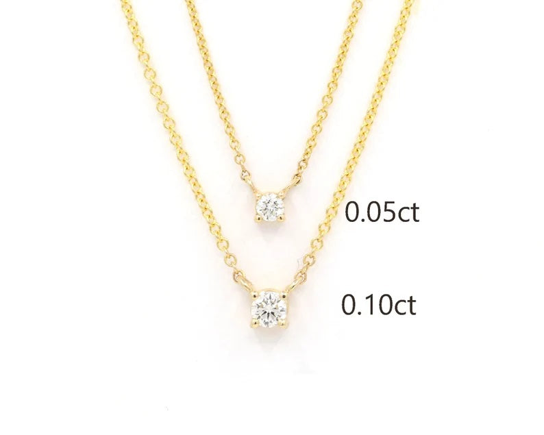 14K 0.05CT DIAMOND SOLITAIRE NECKLACE