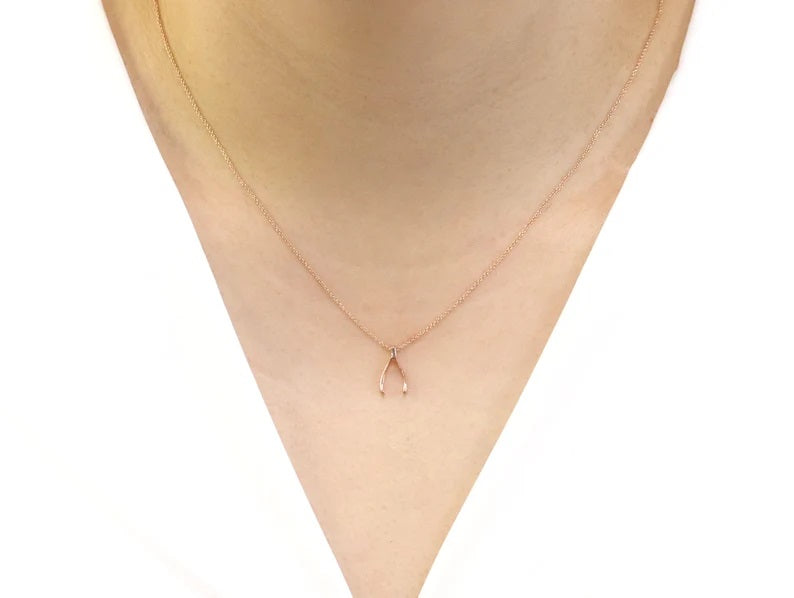 14K WISHBONE NECKLACE