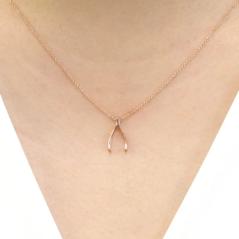 14K WISHBONE NECKLACE