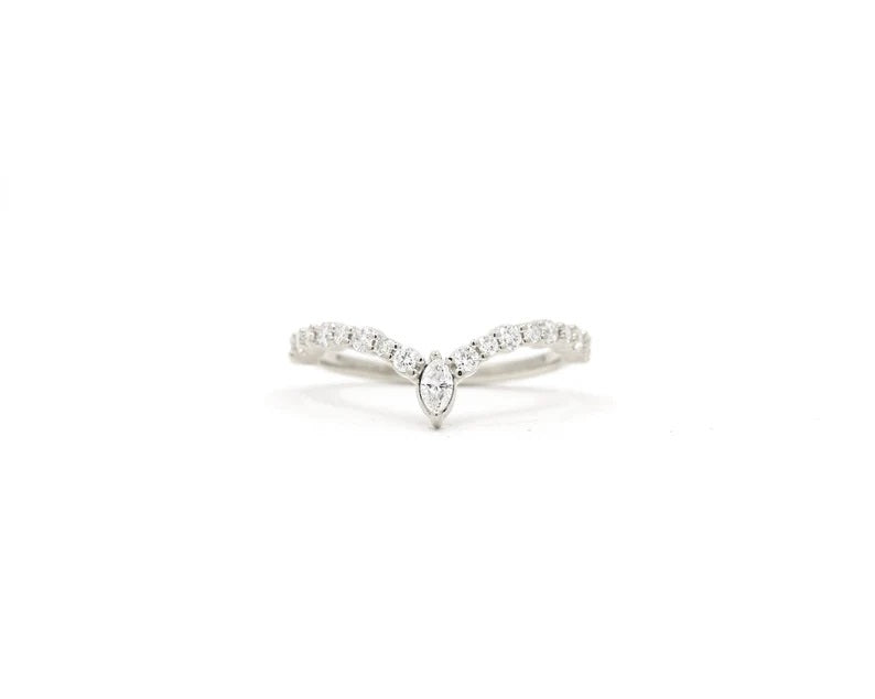 14K 0.45CT DIAMOND CHEVRON BAND