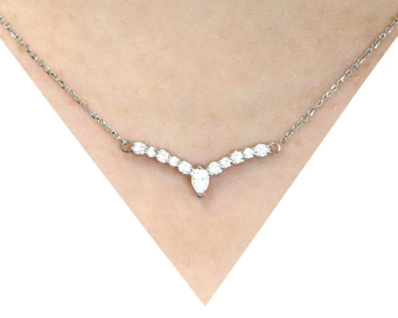 14K DIAMOND CHEVRON NECKLACE