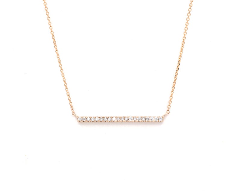 14K 20 DIAMOND BAR NECKLACE