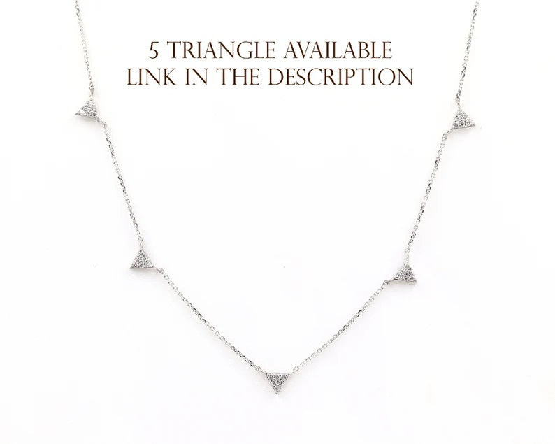 14K 7 DIAMOND TRIANGLE NECKLACE