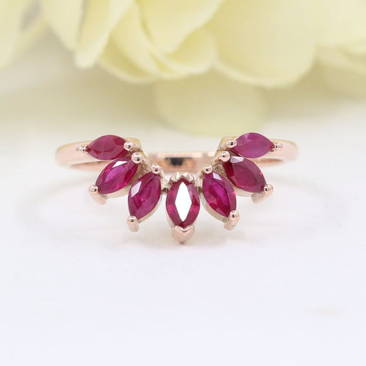 14K MARQUISE RUBY CROWN BAND