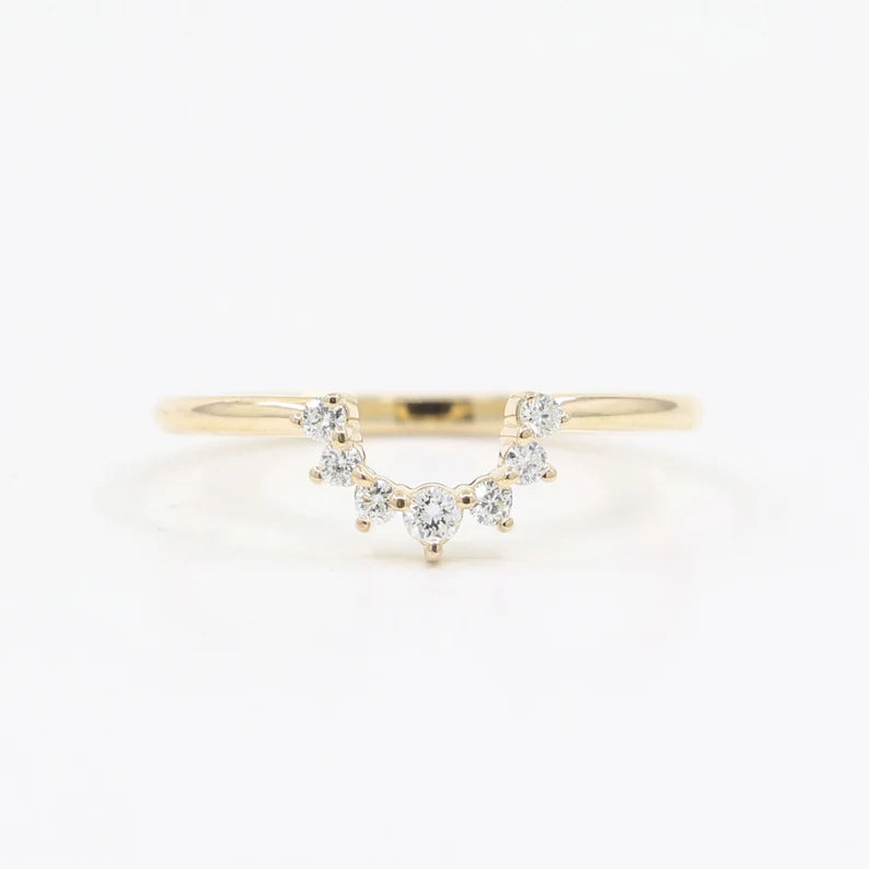 14K PEAR AQUAMARINE RING DIAMOND CROWN BAND 3 RING SET