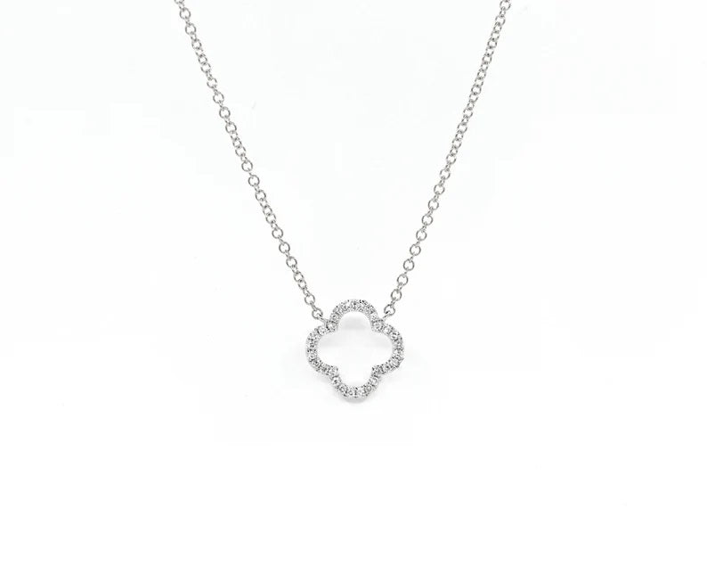 14K DIAMOND CLOVER NECKLACE