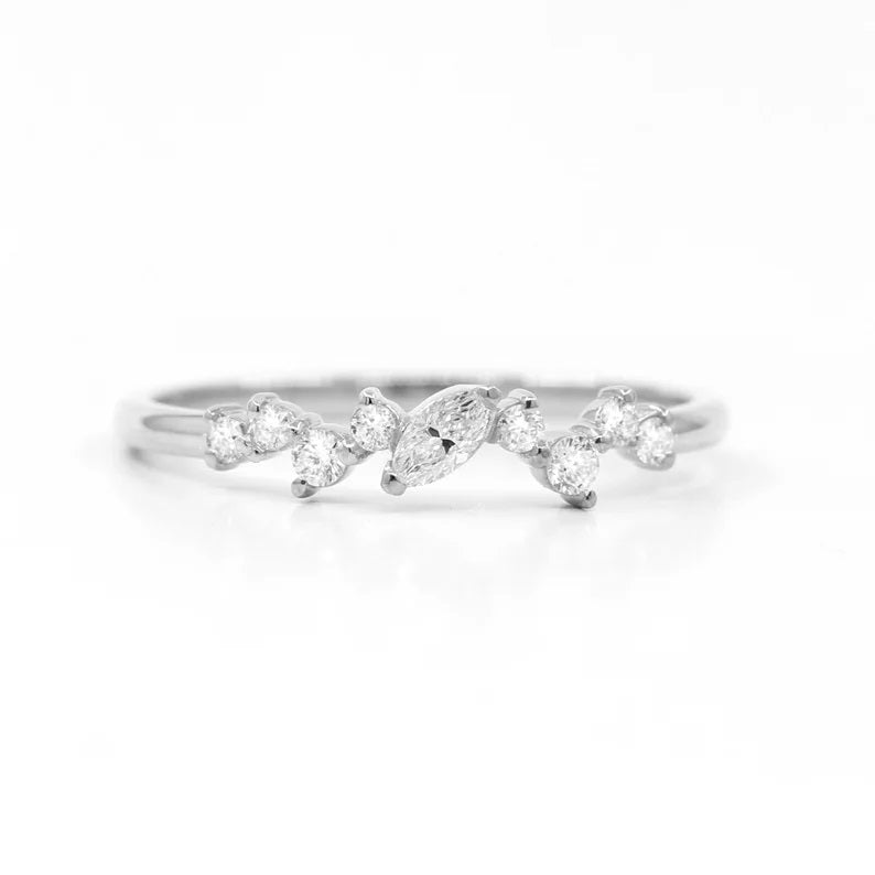 14K 0.21CT DIAMOND CLUSTER BAND