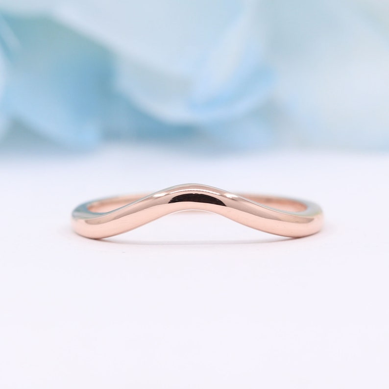 14K PEAR OPAL BEZEL RING PLAIN CURVE BAND 2 RING SET