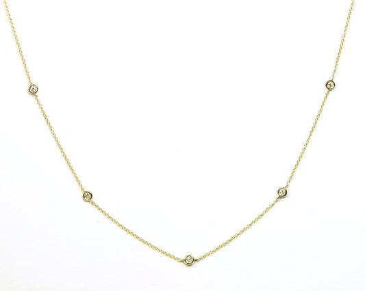 14K 0.035CT DIAMOND BY THE YARD NECKLACE